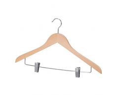 Garcia de Pou 48Â unitÃ© Cintre en Bois avec Pantalon Broches en boÃ®te, Bois, Naturel, 43.5Â x 1.2Â x 27Â cm