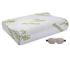Fitem Oreiller Ã MÃ©moire de Forme Ergonomique - Confort Cervical - OrthopÃ©dique - 60 x 40 x 10/12 cm - Housse Ultra-Douce Ã Base de Bambou, Anti-transpirante - Mousse Semi-Ferme HypoallergÃ©nique