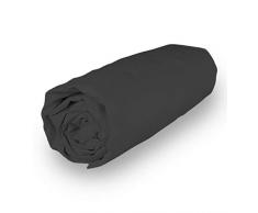 Soleil docre Camille Drap Housse, Coton, Gris, 140 x 190 cm