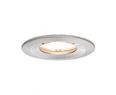 Paulmann 93626 Kit encastrés Premium Nova, rond, dimmable, LED, IP65, 1x7W, 230V, GU10, 51mm, Acier brossé/Alu zinc