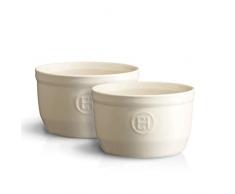Emile Henry Eh024010 Le N°10 Set de 2 Ramequins Céramique Beige Argile 10,5 X 10,5 X 6 cm