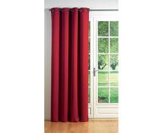 douceur dintÃ©rieur rideau a oeillets carres 140x260 cm occultant cocoon rouge