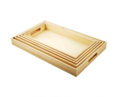 American Classics Corp Plateau en Bois Peut Ãªtre Peint Set W/poignÃ©es 5/Set-6-5/8 Â« X 13 Â» Ã 10-1/8X 16-1/8