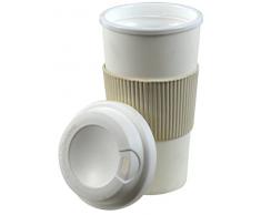 Mug isotherme de voyage à Double Paroi avec couvercle à visser Blanc