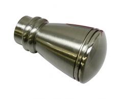 GARDINIA Embouts pour tringle Ã rideau, 2 embouts Siro, SÃ©rie Chicago, MÃ©tal, Effet inox, DiamÃ¨tre: 20 mm