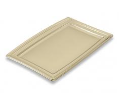 GUILLIN - FESTIPACK PLC450OR SACHET DE 5 Plat de Service Festif Rectangulaire, PolyÃ©thylÃ¨ne, Or, 46 x 30,5 x 1,8 cm