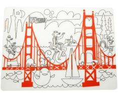 modern-twist 1.803 Set de Table en Silicone Ã colorier Motif Golden Gate