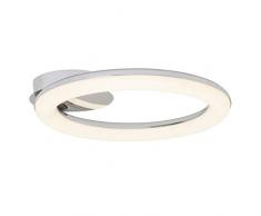 Brilliant Donut Plafonnier LED, 1Â x 22Â W LED intÃ©grÃ©, 1Â x 1680Â lm, 3000Â K blanc chaud, mÃ©tal/plastique, chrome/blanc, 8Â x 43Â x 8Â cm, g04090/15