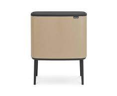 Brabantia - 316289 - Poubelle Bo Touch Bin, 11 + 23 litres, Mineral Golden Beach