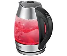 CONCEPT Ã©lectromÃ©nager RK4065 Bouilloire verre et inox, 1,8 litre, eclairage led, temperature reglable, 2200 W, filtre anticalcaire amovible