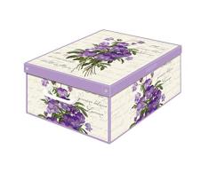 Kanguru 661 VI BoÃ®te parfumÃ© en Carton Recyclable Violet pour Ranger vÃªtements, Armoire, joutes, Beige/Mauve/Vert Grand/Medium Dimension 42 x 32 x 17,5 cm