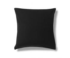 Dormisette Housse de Coussin en Jersey, Coton, Noir, 40 cm x 40 cm
