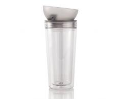 Finum CHILL OUT Mug de voyage pour le cafÃ©, le thÃ© et les boissons fraÃ®ches - Tasse isolante anti-fuite anthracite - Gobelet isotherme Ã double paroi avec couvercle en forme de bol