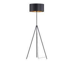 Reality, Lampadaire, Daniel 1xE27, max.60,0 W Tissu, noir mat, Corps: metal, noir mat Ã:40,0cm, H:150,0cm IP20,Interrupteur pied