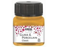 KREUL 16247 â Peinture pour Verre et Porcelaine Classique, Brillante Ã Base deau, sÃ©chage Rapide, Opaque, 20 ML dans Verre, dorÃ© mÃ©tallique