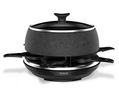 Tefal RE12C812 Appareil à Raclette Multifonction Cheese n’co 6 en 1 Raclette Fondue Tartiflette Crêpe Plancha Boîte à Fromage Gratiné 6 Personnes