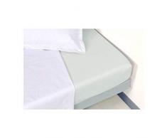 Vent Du Sud Drap Housse Uni en Coton Percale, Perle, 190x140 cm
