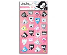 Toga CCZ01 Chacha Planche de sticker Plastique Multicolore 9,5 x 18 x 0,5 cm
