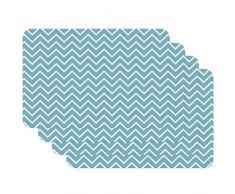 Venilia Set de table Zig zag épais bleu, 45 x 30 cm, 4 pcs, antidérapant résiste à la chaleur et fait, Polypropylène, 59077