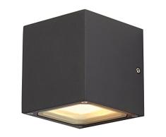 SLV Applique murale, Aluminium/verre, anthracite, 11,5 x 11,5 x 11,5 cm, GX53 230volts