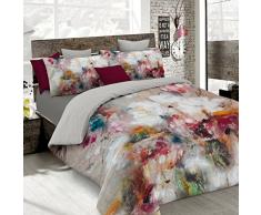 Italian Bed Linen - Sd27 - Parure de lit, housse de couette avec impression numÃ©rique couvrant complÃ©tement la housse et les taies doreiller, 100% coton, pour lit double, 250 x 200 x 1cm -Multicolore