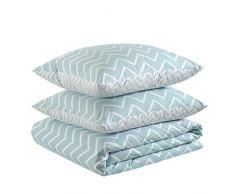 AmazonBasics Parure de Lit 100Â % Coton Ultra-Doux 200 x 200 cm / 80 x 80 cm, Chevrons
