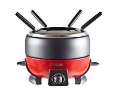 BEPER 90.387 Fondue et Bourguignon et 6 Fourchettes, 800 W, 2.3 liters, Blanc/Rouge
