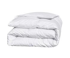 Downcy - Couette en duvet blanc de haute qualitÃ©, avec housse 100Â % coton, 10,5Â tog, pouvoir gonflant de 700, format lit simple, 135Â xÂ 200Â cm