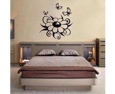 TATOUTEX Stickers Fleur et Papillons - Rouge, L 90cm x H 101cm