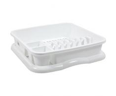 Inde â Egouttoir à Vaisselle avec Plateau Blanc, Zure etxerako, 37 x 34 x 8 cm.