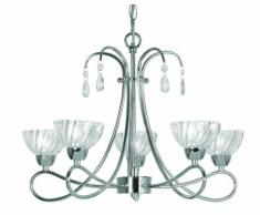 Oaks Lighting Pearl Lustre 5 lumières, Chrome