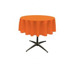 La Nappe Ronde en Lin Polyester en Popeline, Polyester, Orange, 58