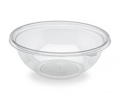 GUILLIN SL1500CC CARTON DE 300 Saladier Rond 1500Cc avec Option Couvercle, Plastique, Transparent, 23,2 x 23,2 x 7,9 cm
