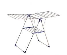 MSV 130089 Etendoir Grand TÃ©tras 18m de Acier INOX/PP en Argent/Bleu, PolypropylÃ¨ne, 144x96x61 cm