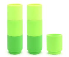 COOKUT MOJ7VE Pack de 7 Bougeoirs pour Construire Un Chandelier + 2 Connecteurs avec 2 Trous + 1 Connecteur avec 4 Trous + 1 Socle Silicone Alimentaire Vert