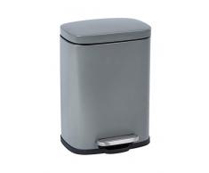 WENKO DIE BESSERE IDEE Poubelle à pédale Leno Easy-Close Gris