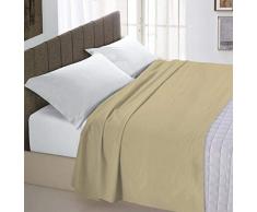 Italian Bed Linen Max Color Drap supérieur en Coleur Unie, 100 % Coton, Gris Tourterelle, Place et Demie