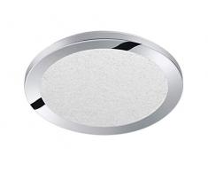 Trio Leuchten 656412406 Cesar Plafonnier, Métal, Integriert, 24 W, Chrome, 40 x 40 x 3 cm