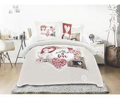 Soleil docre Parure Housse de Couette, Coton, Ecru, 240x220 cm