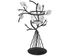 Comarco Sa 12194 Bougeoir en Fer, Verre, Multicolore, 13 x 13 x 21 cm