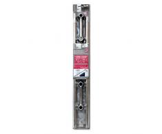 MSV Barre de Douche Double INOX 75-125cm, Acier Inoxydable