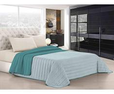 Elegant Couette dÃ©tÃ© crÃ¨me foncÃ©, 1 Place et demie, Microfibre, Gris Clair/Vert Eau
