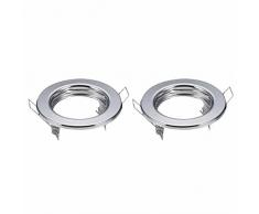 V-TAC VT-778 Coupelle Spot GU10 Chrome VT-778 x2, Plastique,et Autre materiaux, Profondeur : 65 mm