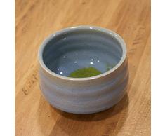 TEA SOUL, Bol en porcelaine Ru, Bol à Thé Matcha Japonais, Bleu, Capacité : 630 ML