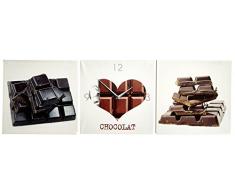 Ariane HL-30303CU3 Tryptique Horloge, Toile, Multicolore, 30 x 30 x 3 cm