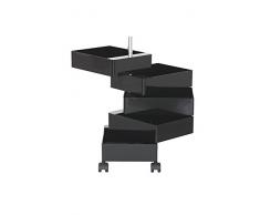 Magis Boîte de rangement à 360 pour le bureau en ABS brillant, Métal Plastique, noir, 5 Drawers
