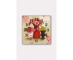 Bonamaison Horloge Murale en MDF, Multicolore, 30 x 30 cm