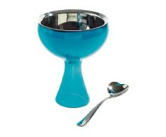 Alessi Ammi01s Az Big Love Set ComposÃ© de Une Coupe Ã Glace en Acier Inoxydable 18/10 et RÃ©sine Thermoplastique, Bleu et Une Cuiller Ã Glace en Acier Inoxydable 18/10 Brillant