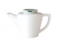 Viva Scandinavia ThÃ©iÃ¨re en Porcelaine avec infuseur thÃ© en Acier Inoxydable, 1.2 L, thÃ©iÃ¨re Blanche et Couvercle Vert, Bec Anti-Gouttes