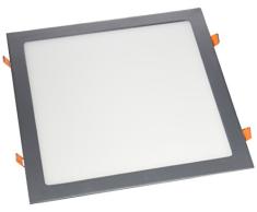 LYO Plafonnier type downlight LED carré encastrable Gris 29 x 29 cm